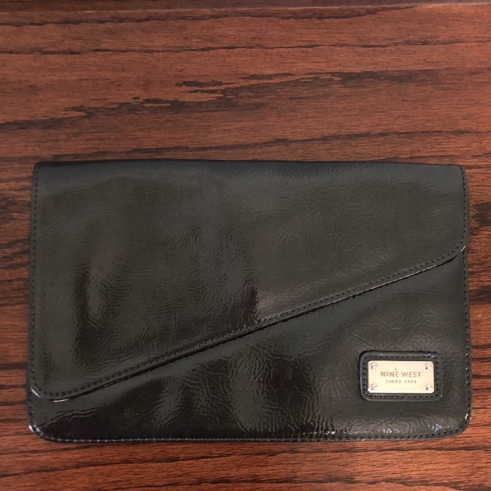 Grey Leather Nine West Clutch